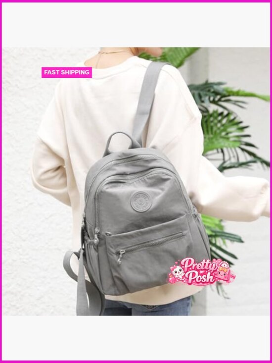 Mini Nylon Backpack Purse Lightweight Daypack with 9 Pockets main image 6